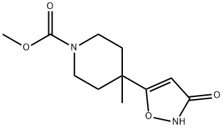 Methyl 4-(3-hydroxyisoxazol-5-yl)-4-methylpiperidine-1-carboxylate Struktur