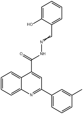 (E)-N'-(2-hydroxybenzylidene)-2-(m-tolyl)quinoline-4-carbohydrazide Struktur