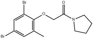 2-(2,4-dibromo-6-methylphenoxy)-1-(pyrrolidin-1-yl)ethanone Struktur