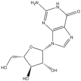 2-Amino-9-beta-L-arabinofuranosyl-1,9-dihydro-6H-purin-6-one Struktur