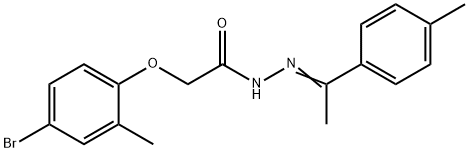 2-(4-bromo-2-methylphenoxy)-N'-[1-(4-methylphenyl)ethylidene]acetohydrazide Struktur