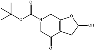 tert-butyl 2-hydroxy-4-oxo-2,3,4,5-tetrahydrofuro[2,3-c]pyridine-6(7H)-carboxylate Struktur