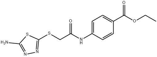 ethyl 4-({[(5-amino-1,3,4-thiadiazol-2-yl)sulfanyl]acetyl}amino)benzoate Struktur