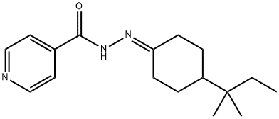 N'-(4-(tert-pentyl)cyclohexylidene)isonicotinohydrazide Struktur