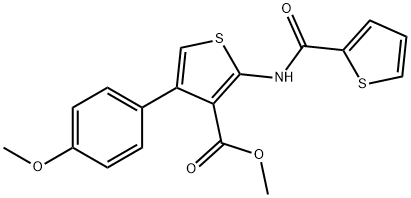 methyl 4-(4-methoxyphenyl)-2-[(thien-2-ylcarbonyl)amino]thiophene-3-carboxylate Struktur