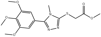 methyl 2-((4-methyl-5-(3,4,5-trimethoxyphenyl)-4H-1,2,4-triazol-3-yl)thio)acetate Struktur