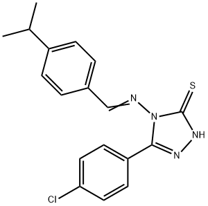 5-(4-chlorophenyl)-4-{[4-(propan-2-yl)benzylidene]amino}-4H-1,2,4-triazole-3-thiol Struktur