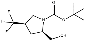 (2R,4R)-tert-butyl 2-(hydroxymethyl)-4-(trifluoromethyl)pyrrolidine-1-carboxylate Struktur