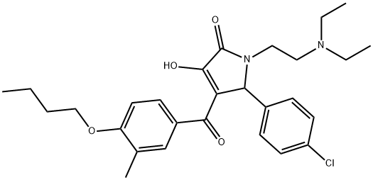 4-(4-butoxy-3-methylbenzoyl)-5-(4-chlorophenyl)-1-(2-(diethylamino)ethyl)-3-hydroxy-1H-pyrrol-2(5H)-one Struktur