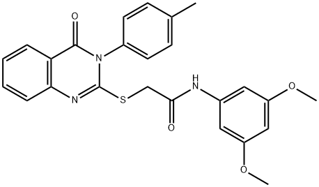 N-(3,5-dimethoxyphenyl)-2-{[3-(4-methylphenyl)-4-oxo-3,4-dihydroquinazolin-2-yl]sulfanyl}acetamide Struktur