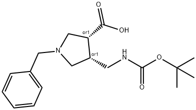 1-Benzyl-4-methyl-3-pyrrolidinecarboxylic acid Struktur