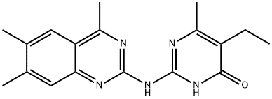 5-ethyl-6-methyl-2-[(4,6,7-trimethylquinazolin-2-yl)amino]pyrimidin-4(1H)-one Struktur