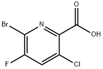 6-Bromo-3-chloro-5-fluoropicolinic acid Struktur