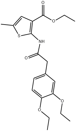 ethyl 2-(2-(3,4-diethoxyphenyl)acetamido)-5-methylthiophene-3-carboxylate Struktur