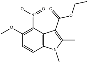 Ethyl 5-methoxy-1,2-dimethyl-4-nitroindole-3-carboxylate Struktur