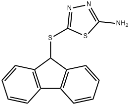 5-(9H-fluoren-9-ylsulfanyl)-1,3,4-thiadiazol-2-amine Struktur