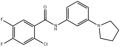 2-chloro-4,5-difluoro-N-[3-(pyrrolidin-1-yl)phenyl]benzamide Struktur