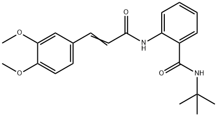 N-tert-butyl-2-{[(2E)-3-(3,4-dimethoxyphenyl)prop-2-enoyl]amino}benzamide Struktur