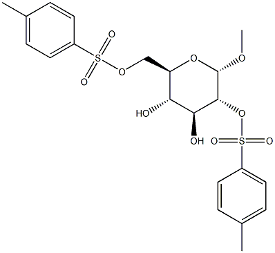 Methyl alpha-D-glucopyranoside 2,6-bis(4-methylbenzenesulfonate) Struktur