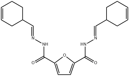 N'~2~,N'~5~-bis[(E)-cyclohex-3-en-1-ylmethylidene]furan-2,5-dicarbohydrazide Struktur