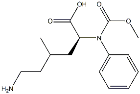 (2S)-6-amino-4-methyl-2-(phenylmethoxycarbonylamino)hexanoic acid Struktur