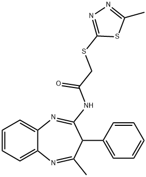 N-(4-methyl-3-phenyl-3H-1,5-benzodiazepin-2-yl)-2-[(5-methyl-1,3,4-thiadiazol-2-yl)sulfanyl]acetamide Struktur