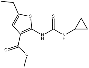 methyl 2-(3-cyclopropylthioureido)-5-ethylthiophene-3-carboxylate Struktur