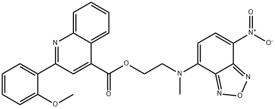 2-(methyl(7-nitrobenzo[c][1,2,5]oxadiazol-4-yl)amino)ethyl 2-(2-methoxyphenyl)quinoline-4-carboxylate Struktur