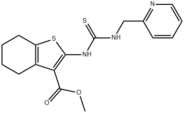 methyl 2-(3-(pyridin-2-ylmethyl)thioureido)-4,5,6,7-tetrahydrobenzo[b]thiophene-3-carboxylate Struktur