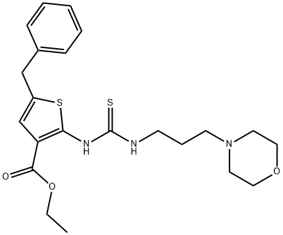 ethyl 5-benzyl-2-(3-(3-morpholinopropyl)thioureido)thiophene-3-carboxylate Struktur