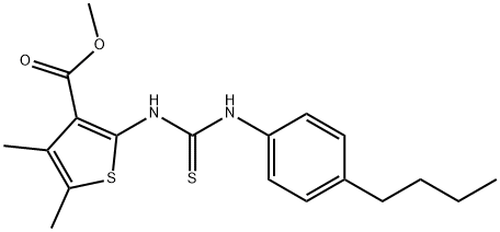 methyl 2-(3-(4-butylphenyl)thioureido)-4,5-dimethylthiophene-3-carboxylate Struktur