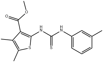 methyl 4,5-dimethyl-2-(3-(m-tolyl)thioureido)thiophene-3-carboxylate Struktur