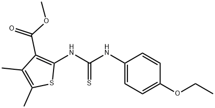 methyl 2-(3-(4-ethoxyphenyl)thioureido)-4,5-dimethylthiophene-3-carboxylate Struktur