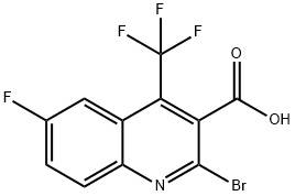 2-Bromo-6-fluoro-4-(trifluoromethyl)quinoline-3-carboxylic acid Struktur