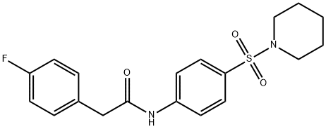 2-(4-fluorophenyl)-N-[4-(piperidin-1-ylsulfonyl)phenyl]acetamide Struktur