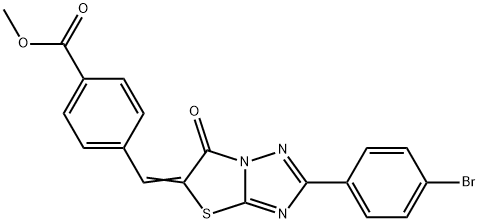 (E)-methyl 4-((2-(4-bromophenyl)-6-oxothiazolo[3,2-b][1,2,4]triazol-5(6H)-ylidene)methyl)benzoate Struktur