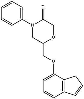 6-(((1H-Inden-7-yl)oxy)methyl)-4-phenylmorpholin-3-one Struktur