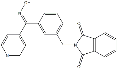 (E)-2-(3-((hydroxyimino)(pyridin-4-yl)methyl)benzyl)isoindoline-1,3-dione Struktur