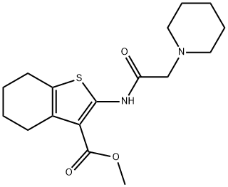 methyl 2-(2-(piperidin-1-yl)acetamido)-4,5,6,7-tetrahydrobenzo[b]thiophene-3-carboxylate Struktur