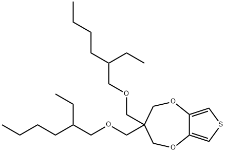 3,3-Bis-(2-ethyl-hexyloxymethyl)-3,4-dihydro-2H-thieno[3,4-b][1,4]dioxepine Struktur