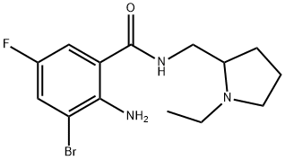 2-Amino-3-bromo-N-((1-ethylpyrrolidin-2-yl)methyl)-5-fluorobenzamide Struktur