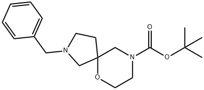 tert-butyl 2-benzyl-6-oxa-2,9-diazaspiro[4.5]decane-9-carboxylate Struktur