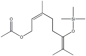 2,6-Octadien-1-ol, 3,7-dimethyl-6-[(trimethylsilyl)oxy]-, acetate, (Z)- Struktur