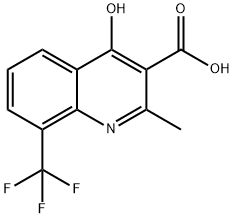 4-Hydroxy-2-methyl-8-(trifluoromethyl)quinoline-3-carboxylic acid Struktur