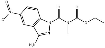 Ethyl (3-amino-5-nitro-1H-indazole-1-carbonyl)(methyl)carbamate Struktur