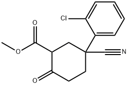 methyl 5-(2-chlorophenyl)-5-cyano-2-oxocyclohexanecarboxylate Struktur