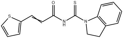 (2E)-N-(2,3-dihydro-1H-indol-1-ylcarbonothioyl)-3-(thiophen-2-yl)prop-2-enamide Struktur