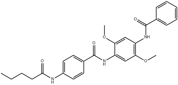 N-{2,5-dimethoxy-4-[(phenylcarbonyl)amino]phenyl}-4-(pentanoylamino)benzamide Struktur