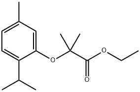 ethyl 2-(2-isopropyl-5-methylphenoxy)-2-methylpropanoate Struktur