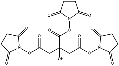 3-(2,5-Dioxo-pyrrolidin-1-yloxycarbonyl)-3-hydroxy-pentanedioic acid bis-(2,5-dioxo-pyrrolidin-1-yl) ester Struktur